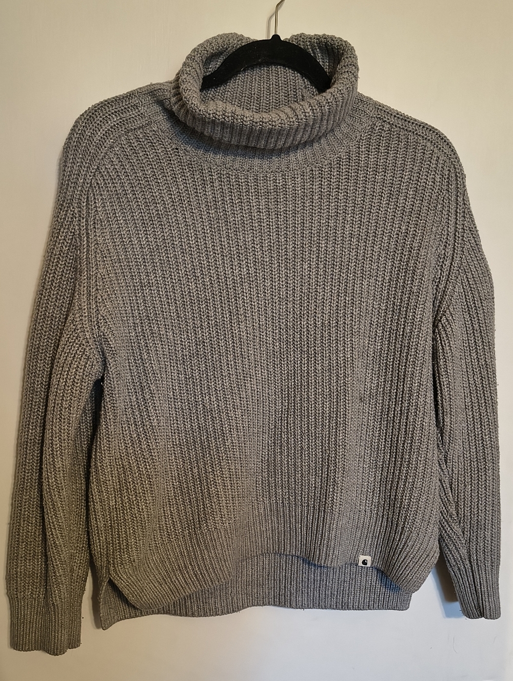 Carhartt Keego Gray Ribbed Turtleneck Sweater